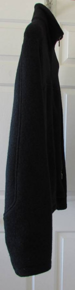 IBEX 100% Wool Mens Large Black Heavy Coat Zippered Pockets USA Made