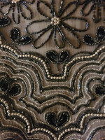 VTG. A. PAPELL BOUTIQUE BEADED *SILK* HALTER  TOP