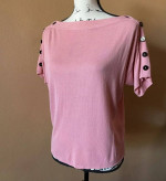 Balenciaga Paris Light Knit Pink Salmon Boat Tail Top Sweater France