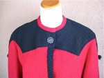Vintage Women's Handmade Swing Coat S M Red & Black Wool
