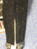 NWT vintage Lawrence Kazar Black Beaded Sequin Silk Dress size Large