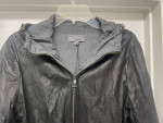VINCE LAMB LEATHER REVERSIBLE HOODED JACKET