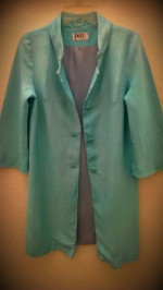 Vintage 1960s Designer Turquoise Blue Coat * Unique Style *