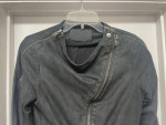 A.L.C. BLACK NUBUCK LEATHER MOTO JACKET XS / S