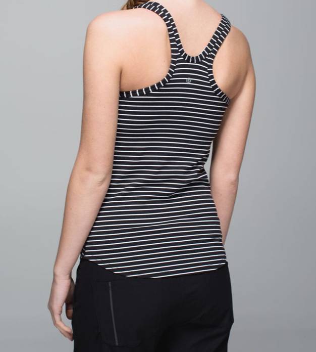 LULULEMON BLACK WHITE STRIPED TANK Sz 2 Never Worn