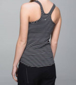 LULULEMON BLACK WHITE STRIPED TANK Sz 2 Never Worn