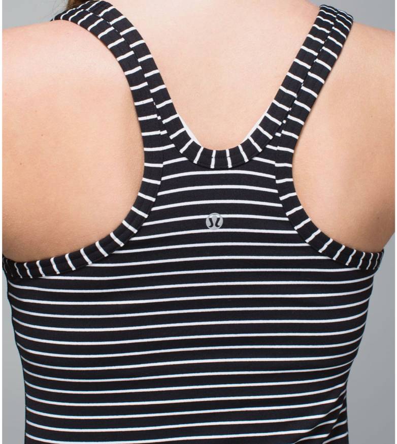 LULULEMON BLACK WHITE STRIPED TANK Sz 2 Never Worn