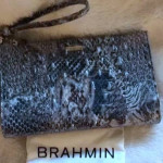 Brahmin Daisy Clutch Wristlet color Icy Python Melbourne Size- 8.5 x