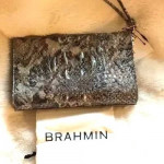 Brahmin Daisy Clutch Wristlet color Icy Python Melbourne Size- 8.5 x