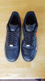 Customized Size 13 Nike Air Force 1 Triple Black '07 Shoes 315122-001
