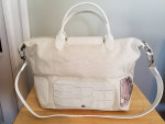 Longchamp Linen and Textile Medium Bag