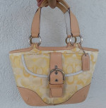 Coach 1853 SOHO OPTIC SIGNATURE C/LEATHER Shoulder Bag MADE 2004 EXC+