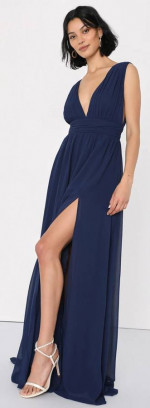 New Lulus Heavenly Hues Navy Blue Maxi Dress